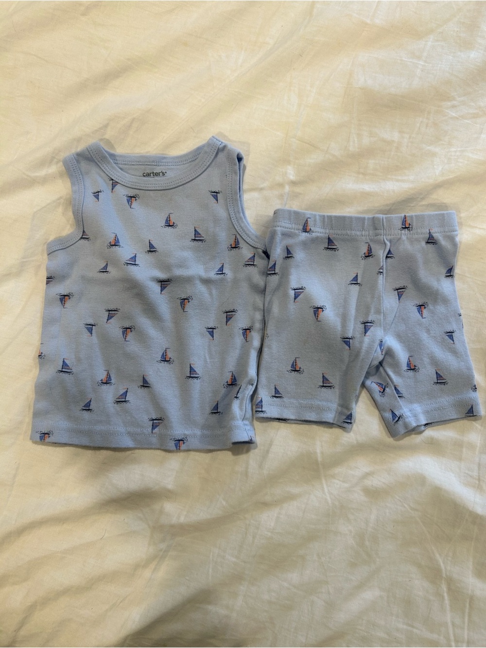 Carter's Light Blue Sailboat Tank & Short Set